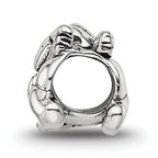 Sterling Silver 925 Antiqued Kids Cupid Bead with Solid Cast Design