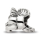 Sterling Silver 925 Antiqued Kids Cupid Bead with Solid Cast Design