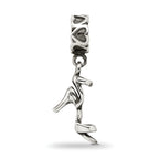 Sterling Silver 925 High Heel Dangle Bead with Antiqued Finish