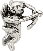 Sterling Silver 925 Cupid Bead with Antiqued Finish Solid Cast Design