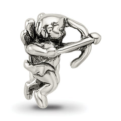 Sterling Silver 925 Cupid Bead with Antiqued Finish Solid Cast Design
