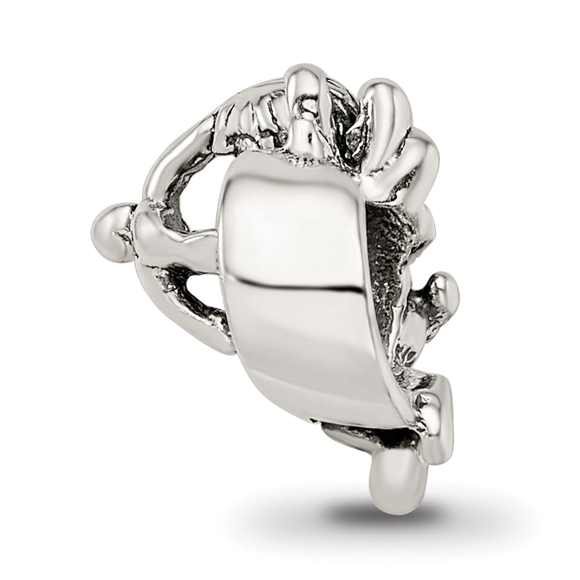 Sterling Silver 925 Cupid Bead with Antiqued Finish Solid Cast Design