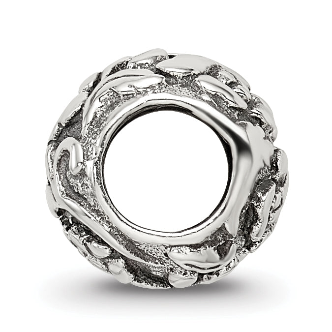 Sterling Silver 925 Floral Bead with Antiqued Finish Solid Craftsmanship Secondary image