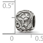 Sterling Silver 925 Floral Bead with Antiqued Finish Solid Craftsmanship