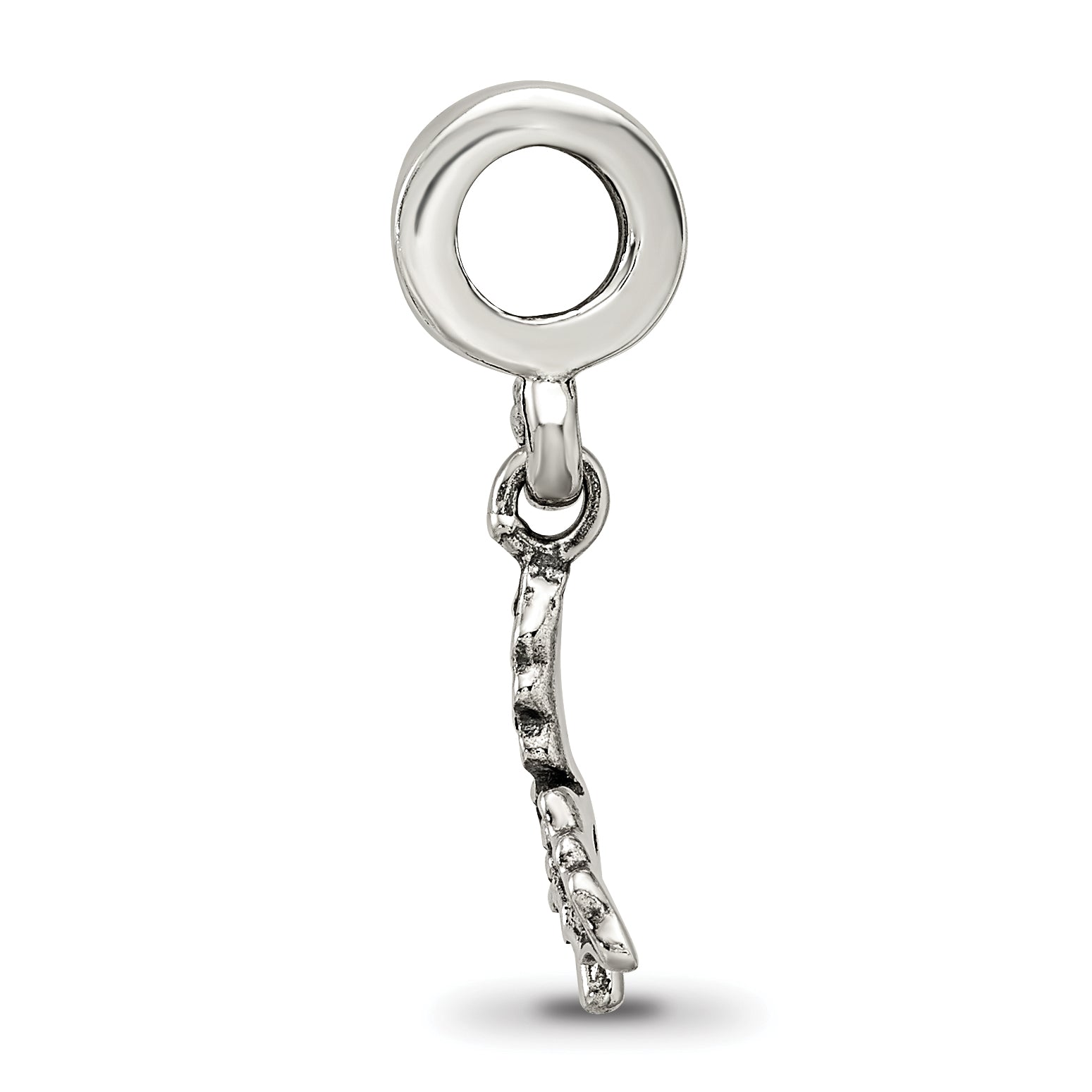 Sterling Silver 925 Holly Leaf Dangle Bead with Antique Finish Secondary image