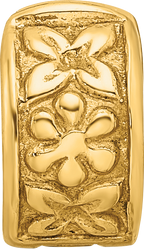 Sterling Silver Gold-Plated Floral Clip Bead with Polished Finish