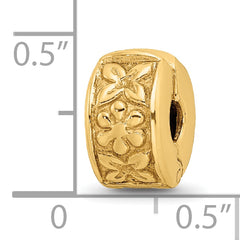 Sterling Silver Gold-plated Reflections Hinged Floral Clip Bead