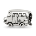 Sterling Silver 925 Kids Bus Bead with Antiqued Finish Solid Cast Design