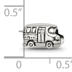 Sterling Silver 925 Kids Bus Bead with Antiqued Finish Solid Cast Design