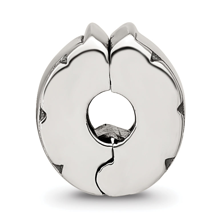 Sterling Silver 925 Hinged Clip Bead with Antiqued Finish Solid Gripper Design
