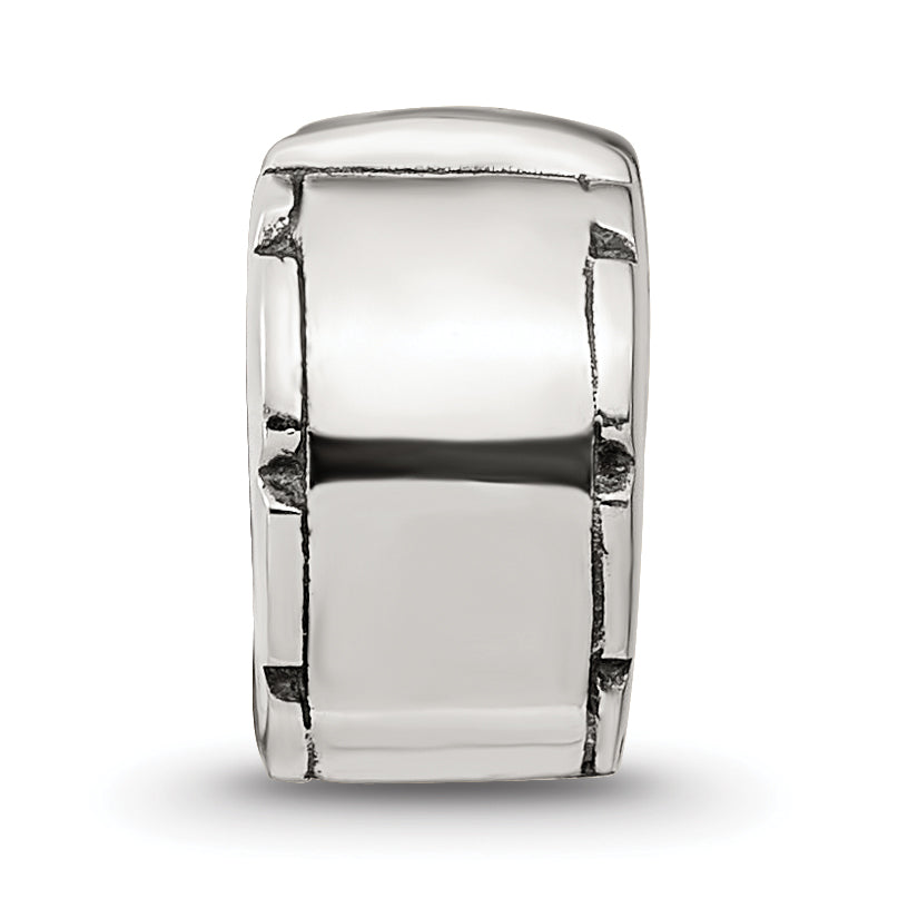 Sterling Silver 925 Hinged Clip Bead with Antiqued Finish Solid Gripper Design
