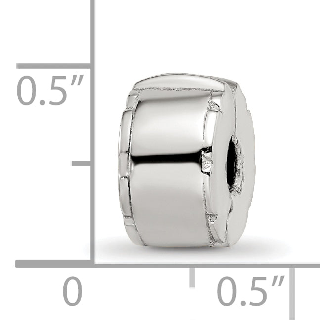 Sterling Silver 925 Hinged Clip Bead with Antiqued Finish Solid Gripper Design