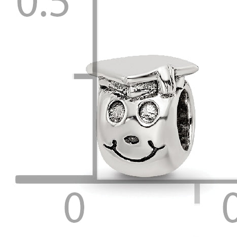 Sterling Silver 925 Kids Graduate Bead with Antiqued Finish Sophia Jewelers