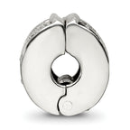 Sterling Silver 925 Antiqued Hinged Clip Bead with Dotted Design