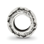 Sterling Silver 925 Hearts Bead with Antiqued Finish Solid Cast Design