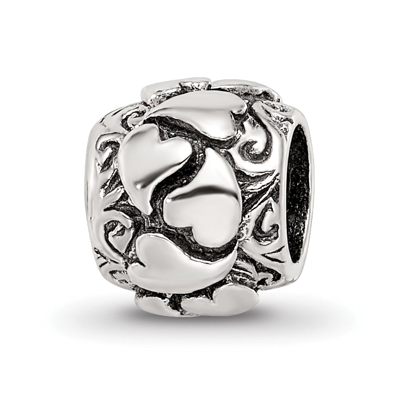 Sterling Silver Reflections Hearts Bead Main image
