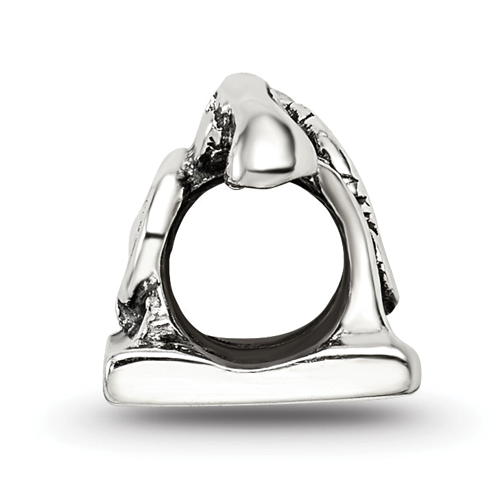 Sterling Silver 925 Antiqued Telephone Bead with Solid Cast Design Secondary image