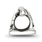 Sterling Silver 925 Antiqued Telephone Bead with Solid Cast Design