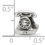 Sterling Silver 925 Antiqued Telephone Bead with Solid Cast Design