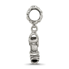 Sterling Silver 925 High Heel Dangle Bead with Antiqued Finish