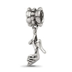 Sterling Silver 925 High Heel Dangle Bead with Antiqued Finish