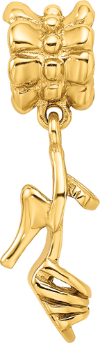 Sterling Silver Gold-Plated High Heel Dangle Bead with Polished Finish