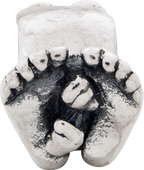 Sterling Silver 925 Big & Little Feet Bead with Antiqued Finish Solid Design