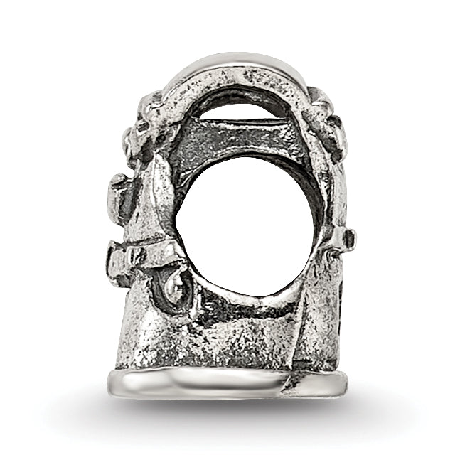 Sterling Silver Kids Overalls Bead with Antiqued Finish  Solid 925 Casted Design Secondary image