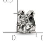 Sterling Silver Kids Overalls Bead with Antiqued Finish  Solid 925 Casted Design