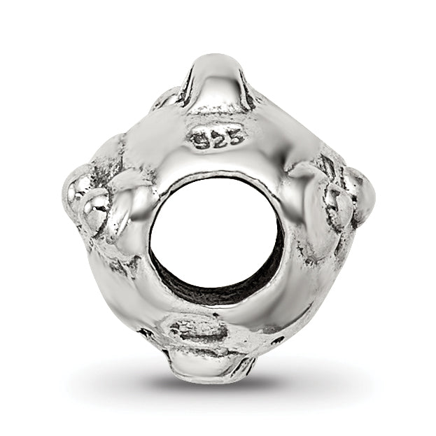 Sterling Silver 925 Kids Fish Bead with Antiqued Finish Durable Solid Design Secondary image