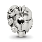Sterling Silver 925 Kids Elephant Bead with Antiqued Finish Solid Design