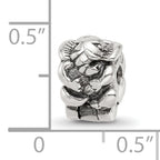 Sterling Silver 925 Kids Elephant Bead with Antiqued Finish Solid Design