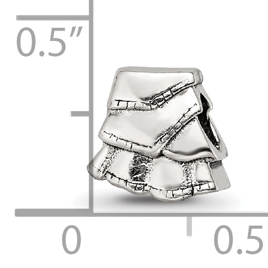 Sterling Silver 925 Kids Skirt Bead with Antiqued Finish Solid