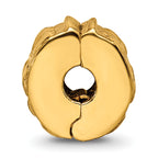 Sterling Silver Gold-Plated Hinged Hearts Bead with Polished Finish
