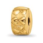 Sterling Silver Gold-plated Reflections Hinged Hearts Clip Bead