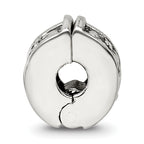 Sterling Silver 925 Floral Hinged Clip Bead with Antiqued Finish Elegant Design