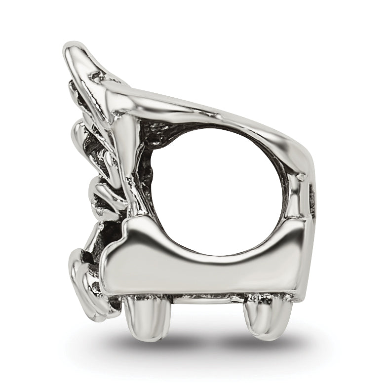 Sterling Silver 925 Baby Grand Piano Bead with Antiqued Finish Elegant Solid