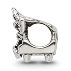 Sterling Silver 925 Baby Grand Piano Bead with Antiqued Finish Elegant Solid
