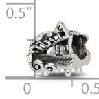 Sterling Silver 925 Baby Grand Piano Bead with Antiqued Finish Elegant Solid