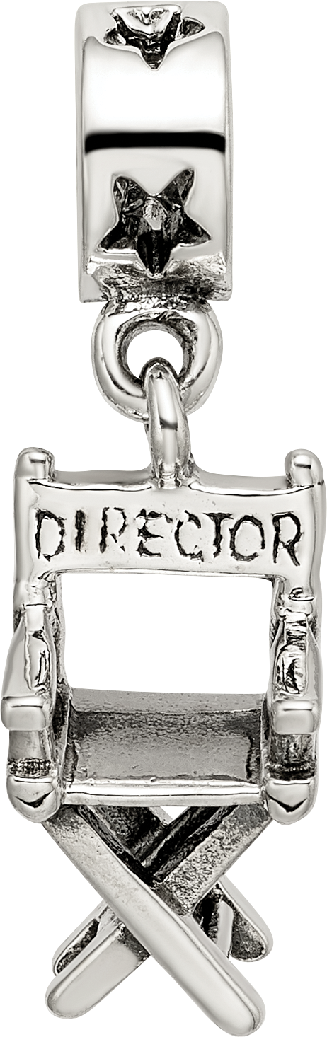 Sterling Silver Reflections Directors Chair Dangle Bead