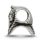 Sterling Silver 925 Pharaoh Bead with Antiqued Finish Solid Themed Design