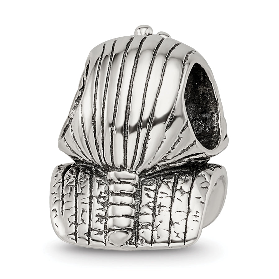 Sterling Silver 925 Pharaoh Bead with Antiqued Finish Solid Themed Design