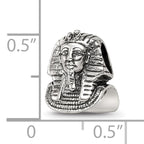 Sterling Silver 925 Pharaoh Bead with Antiqued Finish Solid Themed Design