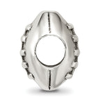 Sterling Silver 925 Football Bead with Antiqued Finish Solid Themed Design