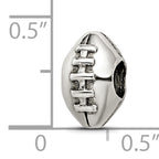 Sterling Silver 925 Football Bead with Antiqued Finish Solid Themed Design