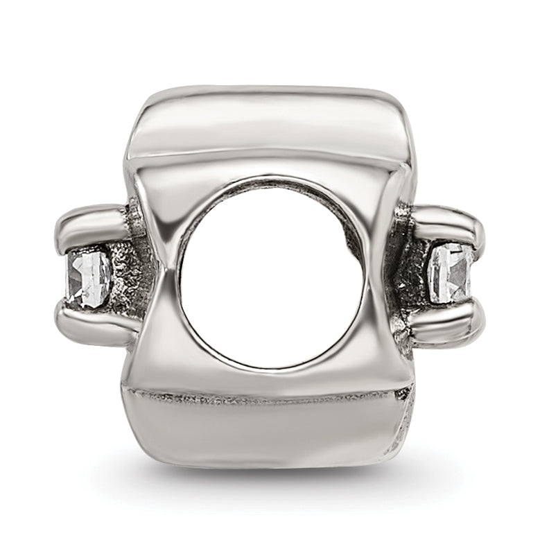 Sterling Silver 925 CZ Clover Bead with Antiqued Finish Elegant Design