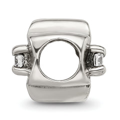 Sterling Silver 925 CZ Clover Bead with Antiqued Finish Elegant Design
