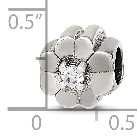 Sterling Silver Reflections CZ Clover Bead