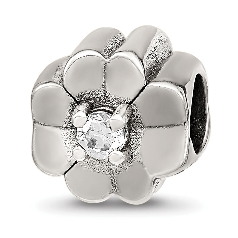 Sterling Silver Reflections CZ Clover Bead
