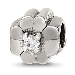 Sterling Silver Reflections CZ Clover Bead